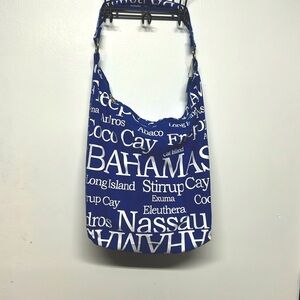 Bahamas beach bag Blue & white